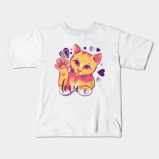 Valentine Cat Kids T-Shirt